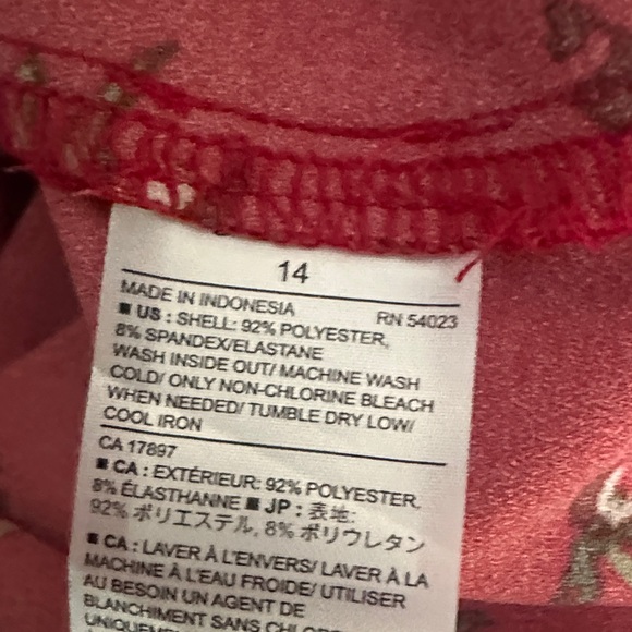 Banana Republic Red Floral Long Sleeve Dress - Picture 5 of 5